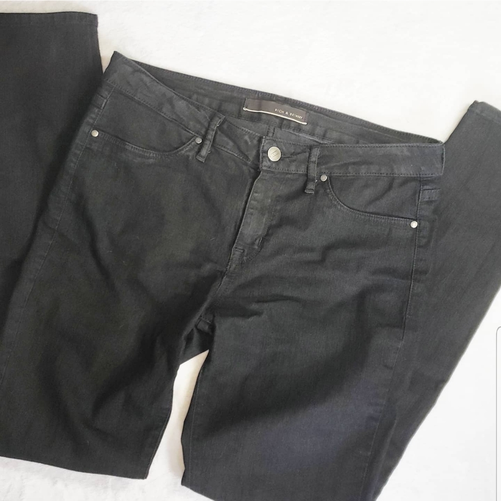 Rich & Skinny Black Tar Skinny Jeans Sz 30
